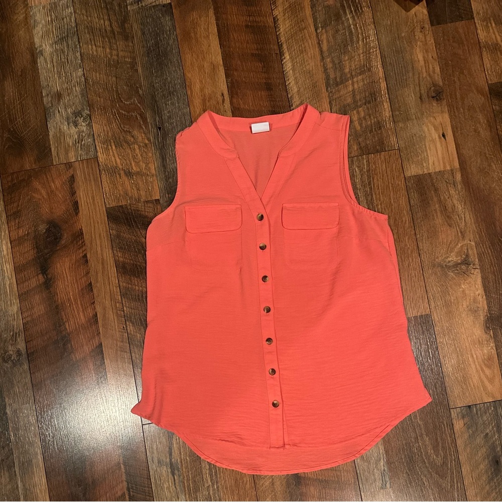 Croft & Barrow Sleeveless Coral Blouse